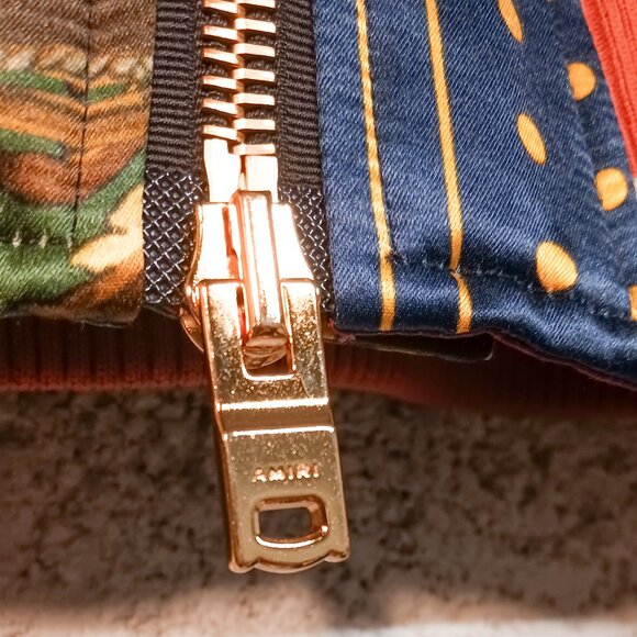 Amiri Men's Multicolor Scarf Patchwork Print Satin Bomber Jacket | 54 IT  L US - Picture 4 of 6